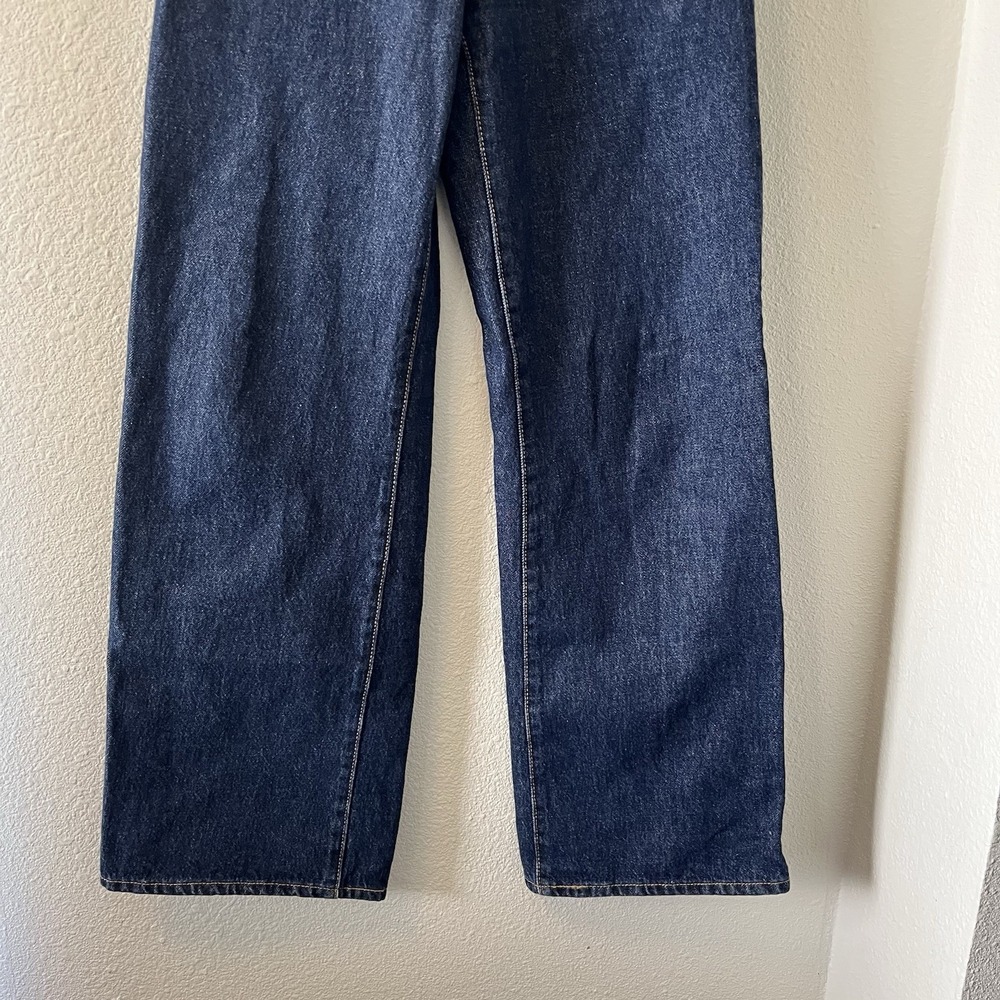 Levis Premium Ribcage WIde Leg Jeans Women 24 High Rise Dark Denim 100% Cotton - Picture 6 of 15